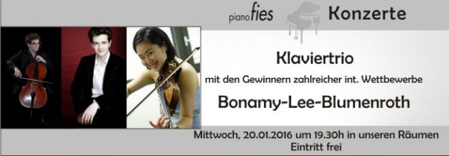 klaviertrio bonamy- lee- blumenroth bei piano fies in muenchen riemerling