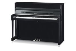 Kawai Klavier K 200 schwarz poliert, silver